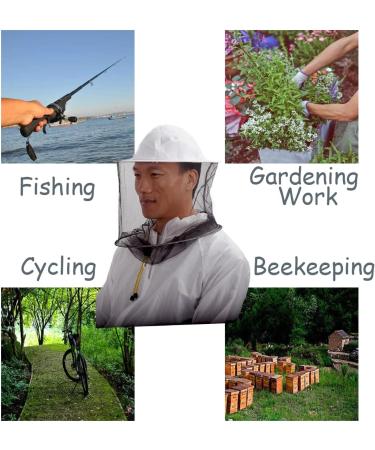 ZffXH Head Net Safari Hat with Mosquito Netting - Men Women Sun Cap for Gardening, Hiking, Fishing - 6 Pack (White & Camo) - Buy Online on GoSupps.com
