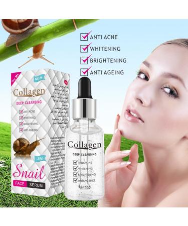 Snail Collagen Face Serum Snail Slime Moisturizing Face Serum Natural Anti-aging Anti-wrinkle and Anti-spot Ingredients 30ML - Buy Online on GoSupps.com
