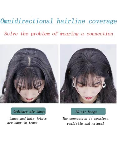 Bangs Hair Clip In 3D Air Bangs Natural Looking Hair Bangs For Women Girls Two Piece Clip On Fringe Hair Extensions Part Wig Hair Extensions(Natural black) 8inches Natural black - Buy Online on GoSupps.com