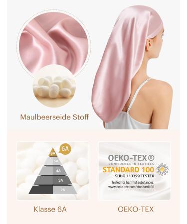 Lilysilk 100% Mulberry Silk Hair Hood - 19 Momme Sleeping Cap for Curly Hair - Peach Pink Night Hat for Women - Buy Online on GoSupps.com