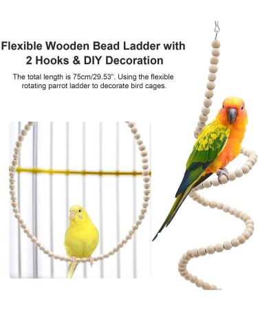Eunewr Bird Toys for Parrots - 7-Piece Wooden Swing & Climbing Hammock Set for Conures Macaws & Finches - Perfect for Your Feathered Friends! - Buy Online on GoSupps.com