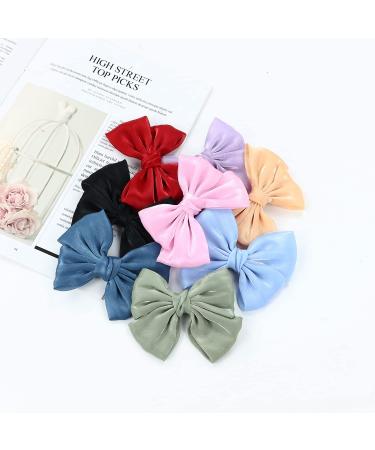 8 Pack Sparkling Glitter Fabric Large Bow Hair Clips - Handmade Hair Accessories for Women - Buy Online on GoSupps.com