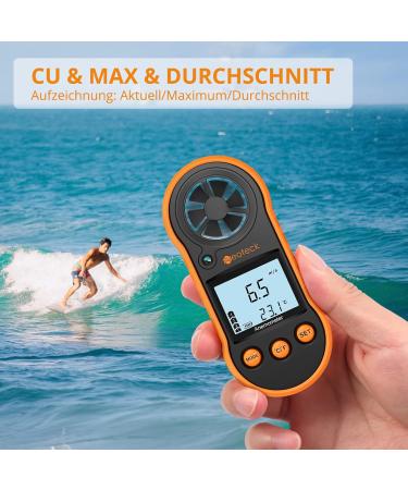 Neooteck Digital Anemometer - Measure Wind Speed & Temperature for Windsurfing Kites Sailing & Surf Fishing - Buy Online on GoSupps.com