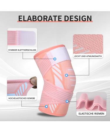 Kniebandage f r Frauen & M nner - 2 St ck kniest tzen mit verstellbaren Riemen & Anti-Rutsch-Silikon f r Sport Laufen Arthritis Gelenkschmerzen Bandverletzungen Meniskusriss Tendinitis (Rosa XL) - Buy Online on GoSupps.com