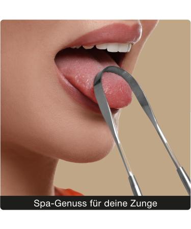 Nuri Tongue Cleaner | 2x Stainless Steel Tongue Scrapers for Adults | Fight Bad Breath | High-Quality Tongue Brush - Buy Online on GoSupps.com