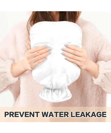 White Hot Water Bottle with Cover - 1L Pain Relief Bed Warmer & Hot Water Heating Pad for Sports Injuries - Buy Online on GoSupps.com