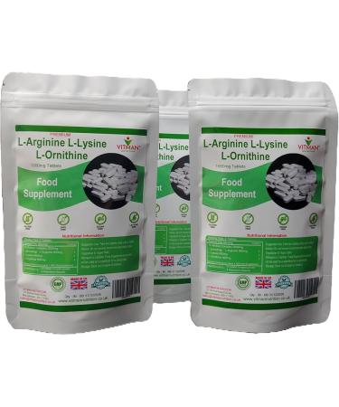 L-Arginine L-Lysine L-Ornithine 800mg Tablets - Muscle Support & Absorption - 120ct - Buy Online on GoSupps.com