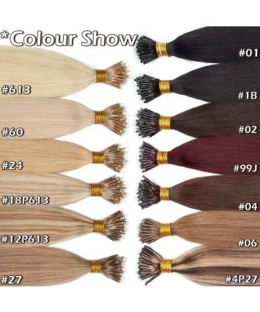 22inch Nano Ring Tip Hair Extensions Pre Bonded 100% Real Hair Extensions 1g/s CoLd Fusion Hair Extensions #1B Natural Black - Buy Online on GoSupps.com