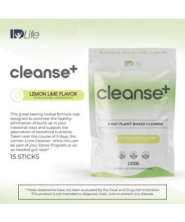 IDLife Lemon-Lime Cleanse+ Powder Drink Mix - 5-Day Gut Reset Formula for Healthy Elimination and Nutrient Absorption, Feel Lighter - 5 Sticks per Bag - Buy Online on GoSupps.com