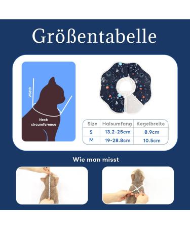 Supet Rewrise Adjustable Hinged Cat Collar - Post-Surgery Recovery Cone for Cats (Cosmic S - Neck: 14-23cm) - Buy Online on GoSupps.com