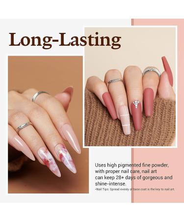 AZUREBEAUTY 12 Pc Dip Powder Nail Kit - Skin Tone Fall Winter Nude Brown Set with Base/Top Coat for French Manicure - DIY Gift B-Skin Tone - Buy Online on GoSupps.com