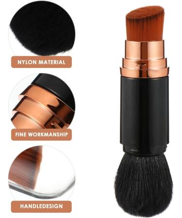Retractable Brush Dual Ended Makeup Brush Cosmetic Beauty Makeup Brush Travel Retractable Brush Foundation Blush Cosmetic Black - Buy Online on GoSupps.com