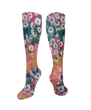 Tie-dye compression socks for women and men circulation 15 20 mmHg is the best support for sporty running and cycling