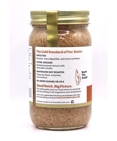 Organic Sprouted Almond Butter | Naked Crunchy by Philosopher Foods | 16 oz Jar | Ketogenic Plant-based Protein - Buy Online on GoSupps.com