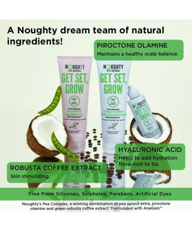 Noughty Get Set Grow Tonic: 97% Natural Leave-in Treatment for Thicker Hair with Pea Complex and Hyaluronic Acid - 75ml - Buy Online on GoSupps.com