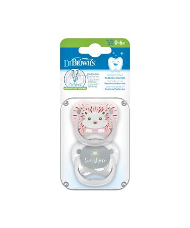Dr. Brown's Prevent Classic Animal Faces T1 Pacifier for Babies - Pink & Purple (2 Units) | International Shipping Available - Buy Online on GoSupps.com