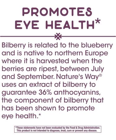 Nature's Way Bilberry 160 mg - 60 Vegan Capsules for Eye Health - Buy Online on GoSupps.com