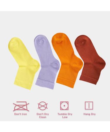 Cosyfeel Women Loose Diabetic Socks | 4-Pack Neuropathy Ankle Socks for Ladies | Super Soft Eco-Friendly Bamboo Material | Durable with Seamless Toe | Multicolour Patterns | 4 Seasons 4-7 ASSORTED-2 (LIL/B-BN/OR-PE/YL) - Buy Online on GoSupps.com