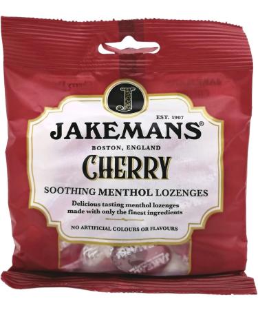 Jakemans Cherry 73g - Pack of 12 - Soothing Menthol Lozenges - Suitable For Vegetarians Red Cherry 73 g (Pack of 12) - Buy Online on GoSupps.com