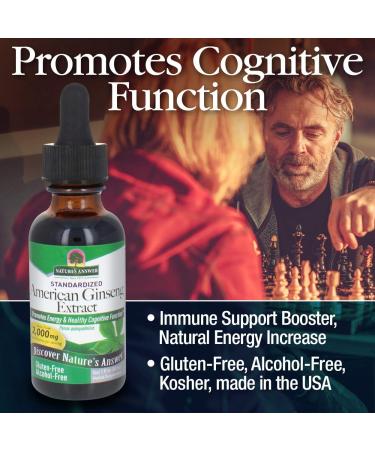 Nature's Answer American Ginseng Root 1oz | Alcohol-Free | Vitality & Immune Support | Cognitive Function Boost | Natural Energy - Buy Online on GoSupps.com