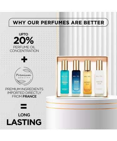 Bell Vita Luxury Unisex Eau De Parfum Gift Set 4 x 20ml for Men & Women with SKAI FRESH WHITEOUD HONEY OUD Perfume|Long Lasting EDP Fragrance Scent - Buy Online on GoSupps.com