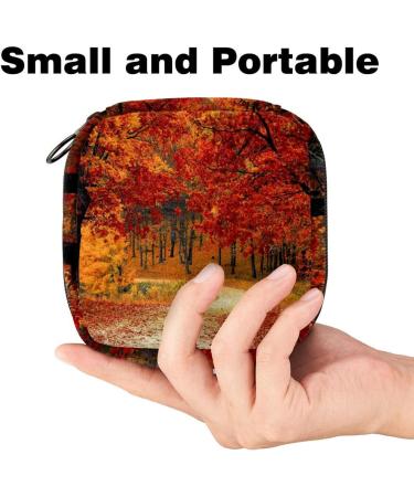 Portable Menstrual Cup & Pad Storage Bag for Women | Autumn Leaves Design | Perfect for Teens - Buy Online on GoSupps.com