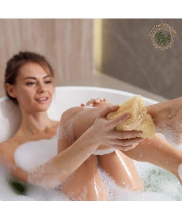 Natural Egyptian Loofah Exfoliating Body Scrubber - Skin-Friendly Vegan Luffa Sponges - 6x6 Inches, 3 Pack - Buy Online on GoSupps.com
