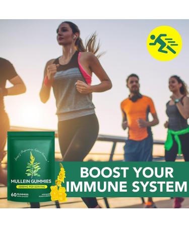 Mullein Gummies for Lung Cleanse 2000mg Mullein Leaf Extract for Respiratory & Digestive & Immune Support Natural Mullein Herbal Supplement for Mucus Relief with Chlorophyll (60 Gummies) 60 Count (Pack of 1) - Buy Online on GoSupps.com