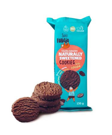 SUPER FUDGiO SUPER FUDGiO Organic Cookies | Organic Vegan Naturally Sweetened Agave Cookies Palm Oil Free | Healthy Nibbling | 130g