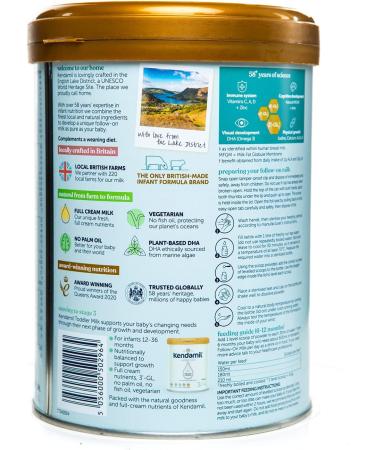 1x800g Kendamil FollowOn Milk 6Pack Stage 2 612 Months British Made Whole Milk Formula Vegetarian No Palm Oil No GMOs with Omega 3 DHA Omega 6 ARA and Prebiotics - Buy Online on GoSupps.com