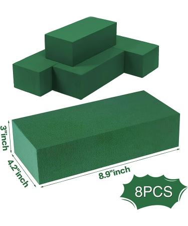 JEAWIWI Large 8 Pcs Floral Foam Blocks for Flower Arrangements - Dry & Wet Foam for Artificial/Fresh Flowers - Styrofoam Craft Block - Green Florist Foam - 8.9 x 4.2 x 3 - Buy Online on GoSupps.com