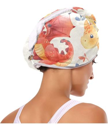 Cute Dragons Hair Towel 2 Pack | Super Absorbent Quick Dry Turbans for Women & Girls - Buy Online on GoSupps.com