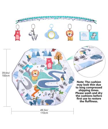 Bellababy 4-in-1 Tummy Time Mat: Baby Gym & Ball Pit with High Contrast Toys and Mirror for Sensory Development - Buy Online on GoSupps.com
