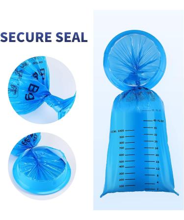 200 Disposable Vomit Bags 1000ml - Blue Nausea Bags for Travel, Motion Sickness, Pregnancy - Leak Resistant Emesis Bags - Aircraft & Car Sickness Bag - Barf Bags for Patients & Kids - Buy Online on GoSupps.com