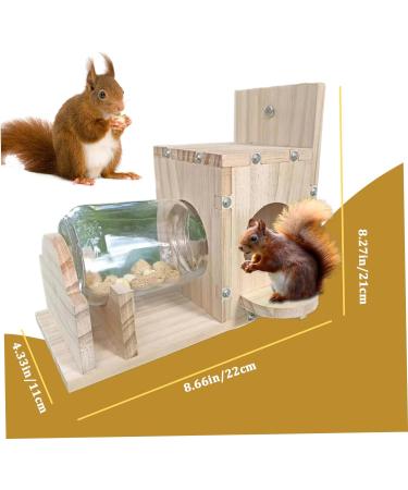Squirrel Feeder Wooden Squirrel House Transparent Squirrel Feeders for Outside Garden Yard Corn Peanut Squirrel Feeder Squirrel Gifts Squirrel House Squirrel Houses for Outside Nesting Squirrel Gifts - Buy Online on GoSupps.com