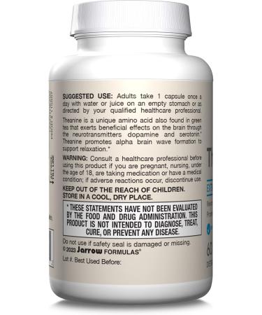 Jarrow Formulas Theanine 200 mg - 60 Veggie Caps for Stress Relief & Relaxation - Buy Online on GoSupps.com