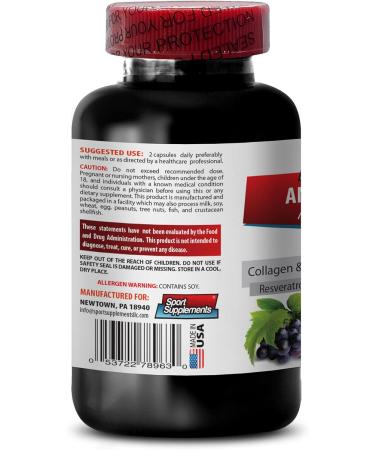 Resveratrol 250 - Anti-Wrinkle Pills - Anti aging skin care for women collagen anti wrinkle pills aloe vera juice for skin aloe vera capsules organic hauloronic acid vitamins 1 Bot 60 Capsules - Buy Online on GoSupps.com