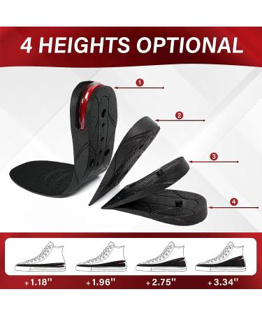 ERGOfoot Adjustable Height Increase Insoles for Men - 4 Layer Shoe Lifts, Cushioned Heel Inserts - Up to 3.54 Inch Taller - Size 8-12 - Buy Online on GoSupps.com