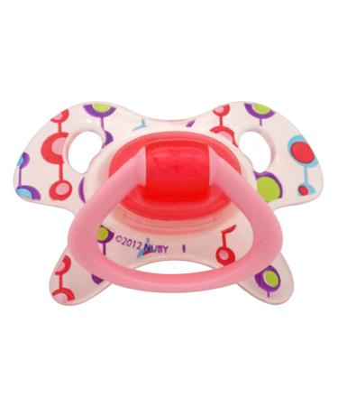 1 x geo silicone -friendly pacifier pacifier for newborn infants with bite ring bpa free soft inner circulating air 0 to 6 months (pink) rose