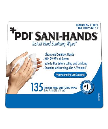 Sani-Hands Ethyl Alcohol Hand Sanitizing Wipes - 135 Wipes Canister - Buy Online on GoSupps.com