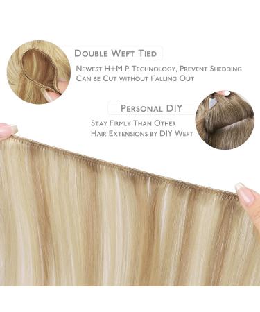 50cm 100g Real Hair Extensions - Light Blonde Highlights - Golden Blonde Sew-in Weft Hair Extensions - Buy Online on GoSupps.com