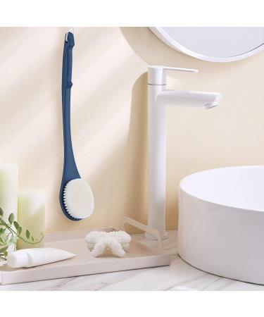 17-inch Body Brush Back Scrubber for Shower | Long Handle Exfoliating Brush for Men, Women, Elderly | Deep Exfoliation for Soft, Glowing Skin - Navy Blue - Buy Online on GoSupps.com