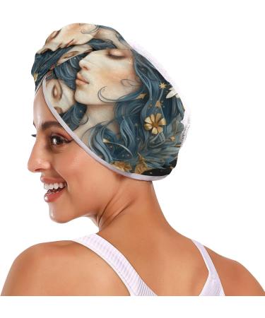 Super Absorbent Mother Daughter Flowers & Stars Hair Towel 2 Pack | Quick Dry Hair Turbans for Women & Girls - Buy Online on GoSupps.com