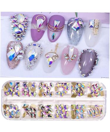 Rhinestones Nail Gems Nail Art Accessories with Pick Up and Rhinestone Picker Dotting Pen Flat Back Gems for Nails Face Clothes Craft - Buy Online on GoSupps.com
