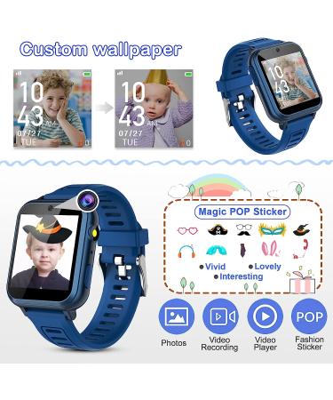 Kids Smart Watch for Boys | 24 Games Alarm Clock Camera Music Player | Touchscreen Toddler Watch Blue | Ages 3-12 - Buy Online on GoSupps.com