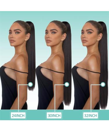 Ponytail Extension Extensions for Women Heat Resistant Fake Hair Synthetic Long Straight Ponytail Drawstring Pony Tail Clip In Hair Ponytail Hair Extension(Color:DarkBrown Size:24inches) 24inches DarkBrown - Buy Online on GoSupps.com