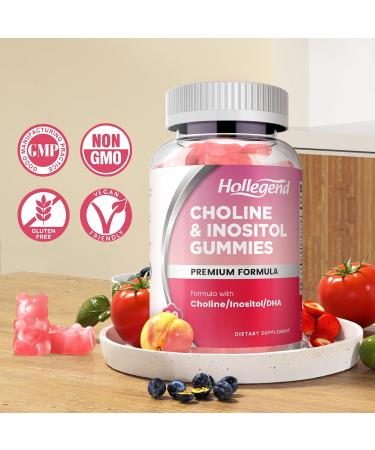 Prenatal Choline Inositol Gummies Chewable Choline Supplement with DHA Prenatal Vitamin for Women & Kids Support Nervous System Immune & Brain Health Vegan Strawberry Flavor Sugar Free 60 Ct - Buy Online on GoSupps.com