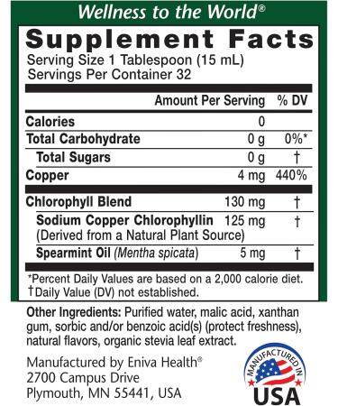 Eniva Health Liquid Chlorophyll - 16 Fl Oz. - Buy Online on GoSupps.com