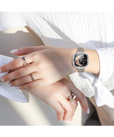Joyozy Slim Metal Bands for Fitbit Versa 3&Sense - Stainless Steel Wristbands with Bling Case (Champagne Gold) - Buy Online on GoSupps.com