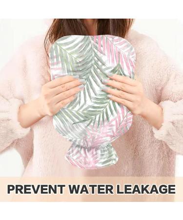 NAANLE Pink Palm Leaf Hot Water Bottle - 1L Heat Bottle for Menstrual Cramps & Pain Relief | Ideal for Hand & Foot Heat Therapy - Buy Online on GoSupps.com